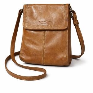 American Leather Co. Genuine Leather Tan Crossbody Bag